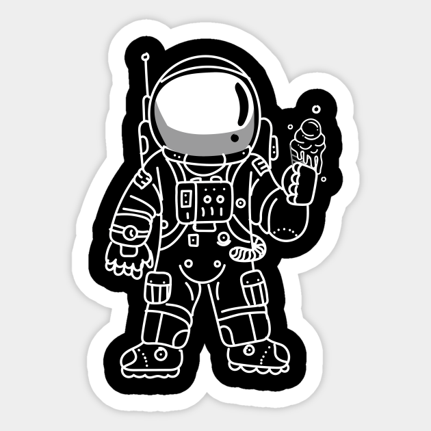 Astronaut ice cream Astronaut Sticker TeePublic